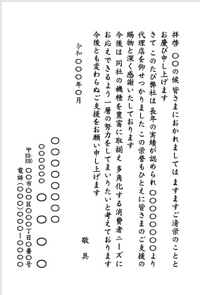 代理店業務開設_文例